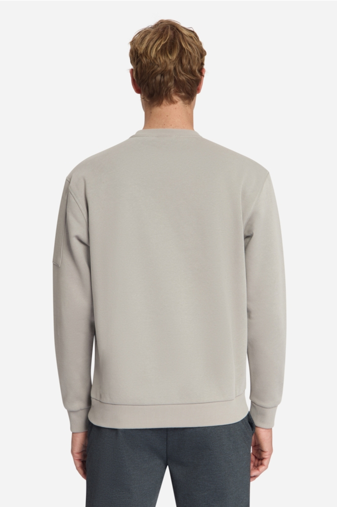 NO-EXCESS grijze heren sweater | Model achteraanzicht
