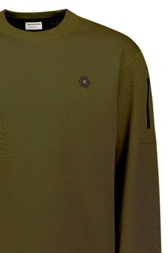 NO-EXCESS groene heren sweater | Close up