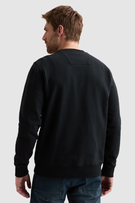 PME legend blauwe heren sweater | Model achteraanzicht