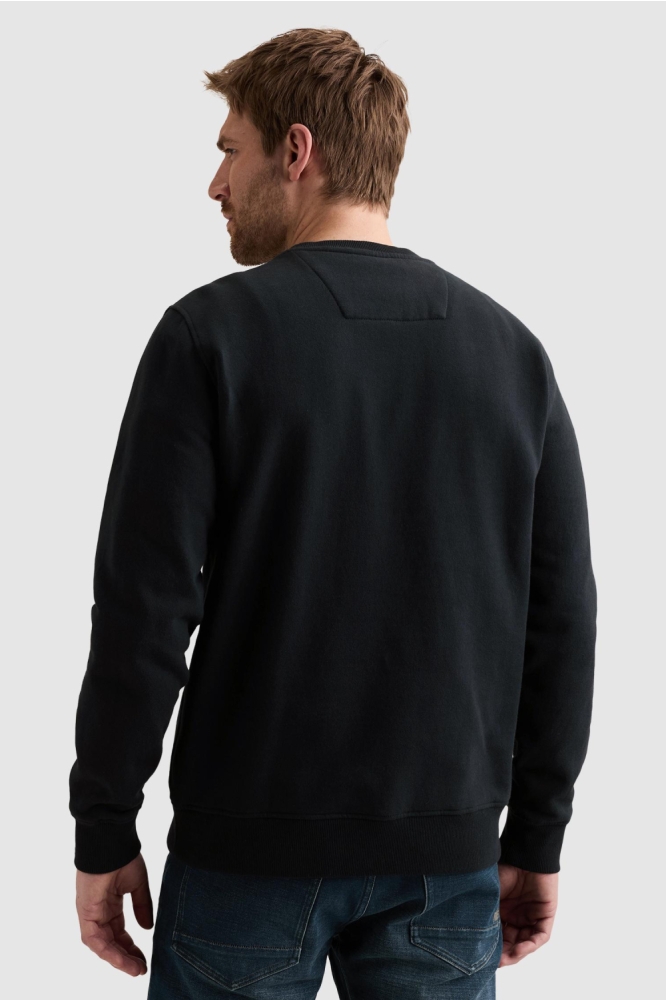 PME legend blauwe heren sweater | Model achteraanzicht