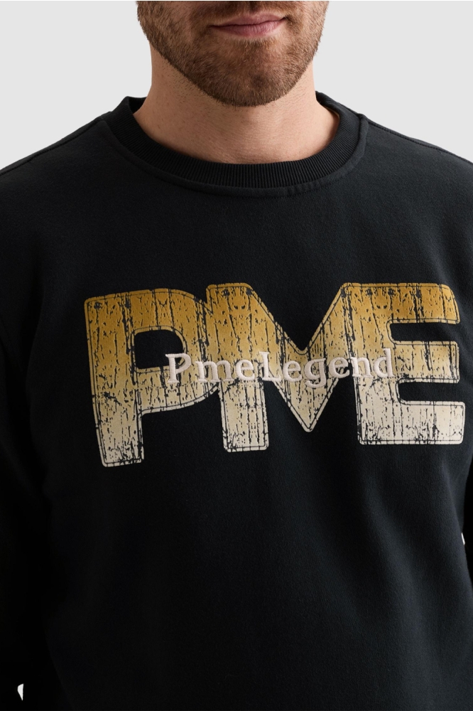 PME legend blauwe heren sweater | Close up