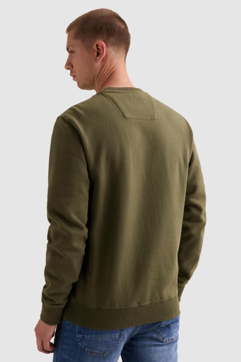 PME legend groene heren sweater | Model achteraanzicht