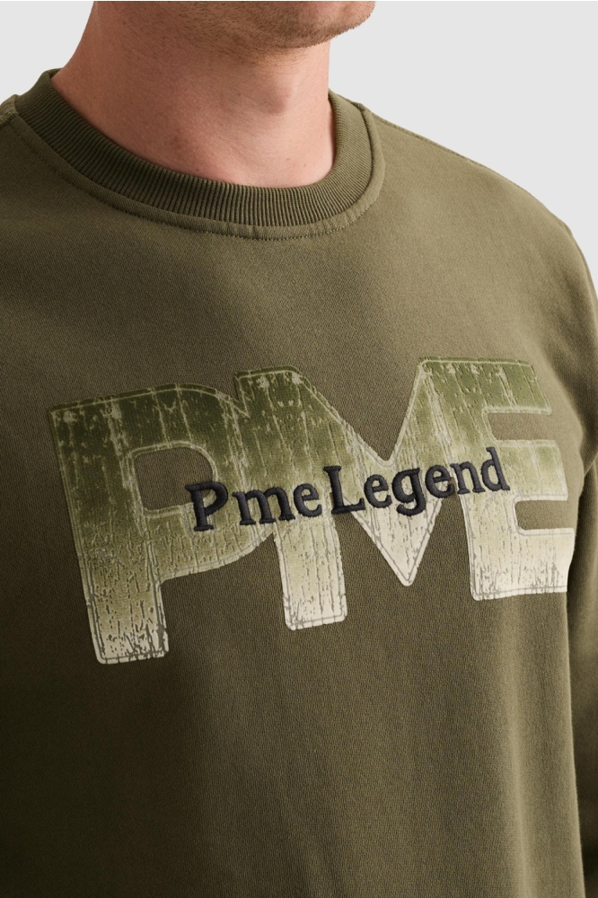 PME legend groene heren sweater | Close up
