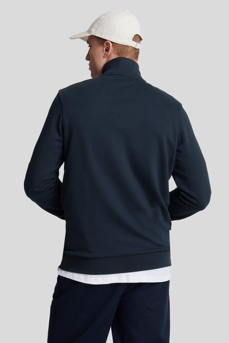 Lyle & Scott blauwe heren sweater | Model achteraanzicht