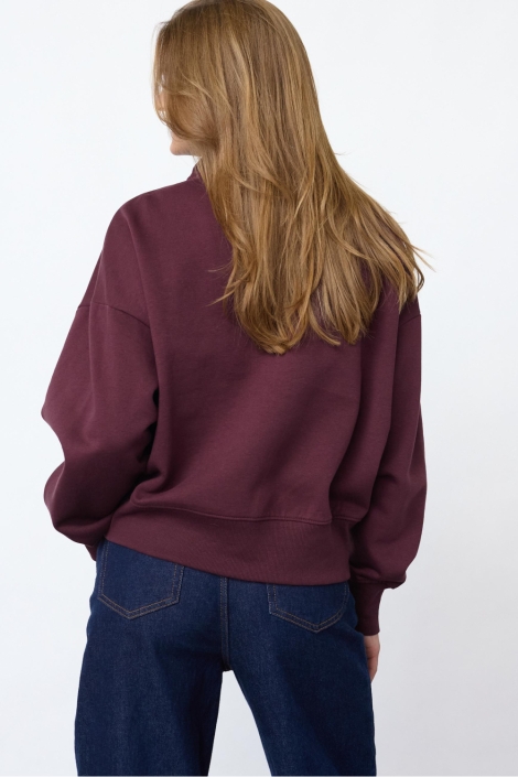 SisterS point bordeaux dames sweater | Model achteraanzicht