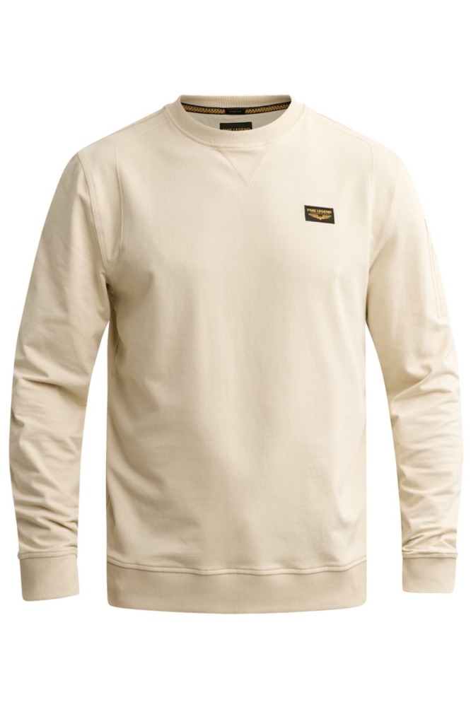 PME legend beige heren sweater | Vooraanzicht