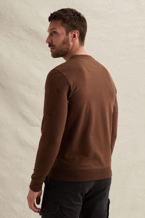 PME legend bruine heren sweater | Model achteraanzicht