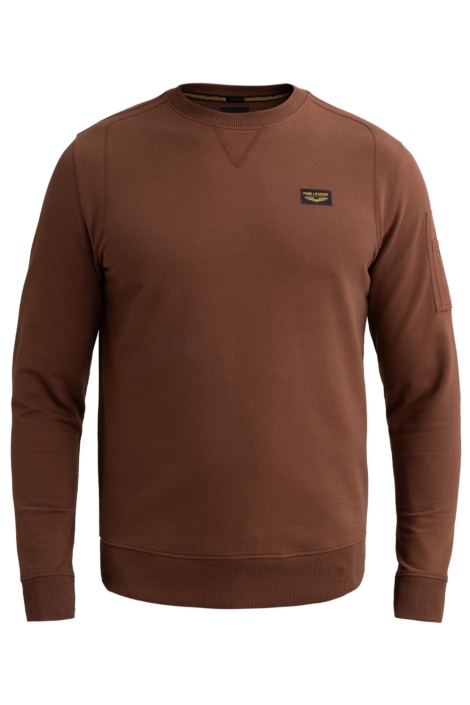 PME legend bruine heren sweater | Vooraanzicht