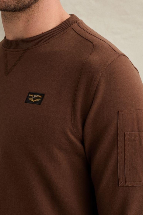 PME legend bruine heren sweater | Close up