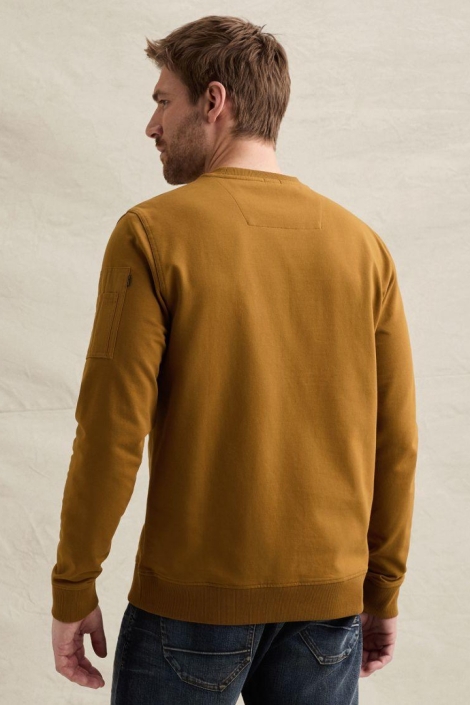 PME legend gele heren sweater | Model achteraanzicht