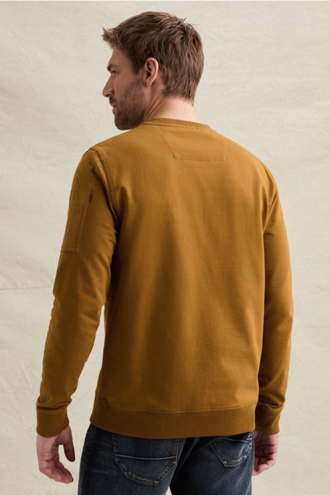 PME legend gele heren sweater | Model achteraanzicht