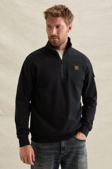 PME legend Trui SWEATSHIRT MET HALVE RITS EN BADGE PSW2608423 5281