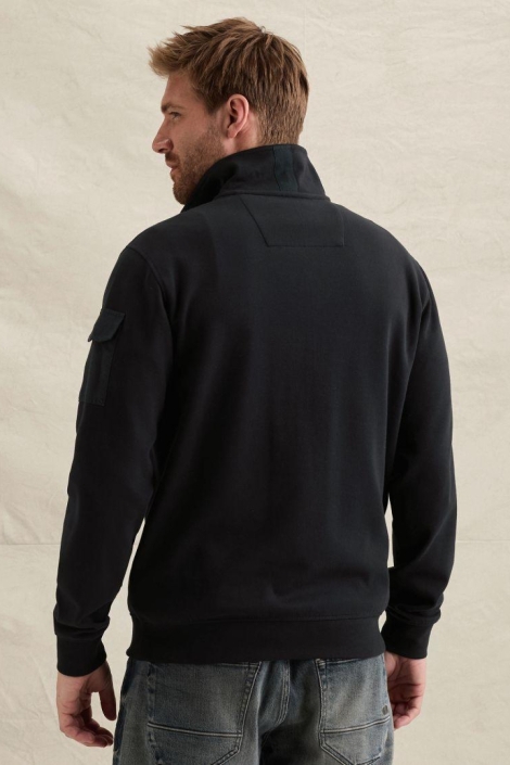 PME legend blauwe heren sweater | Model achteraanzicht
