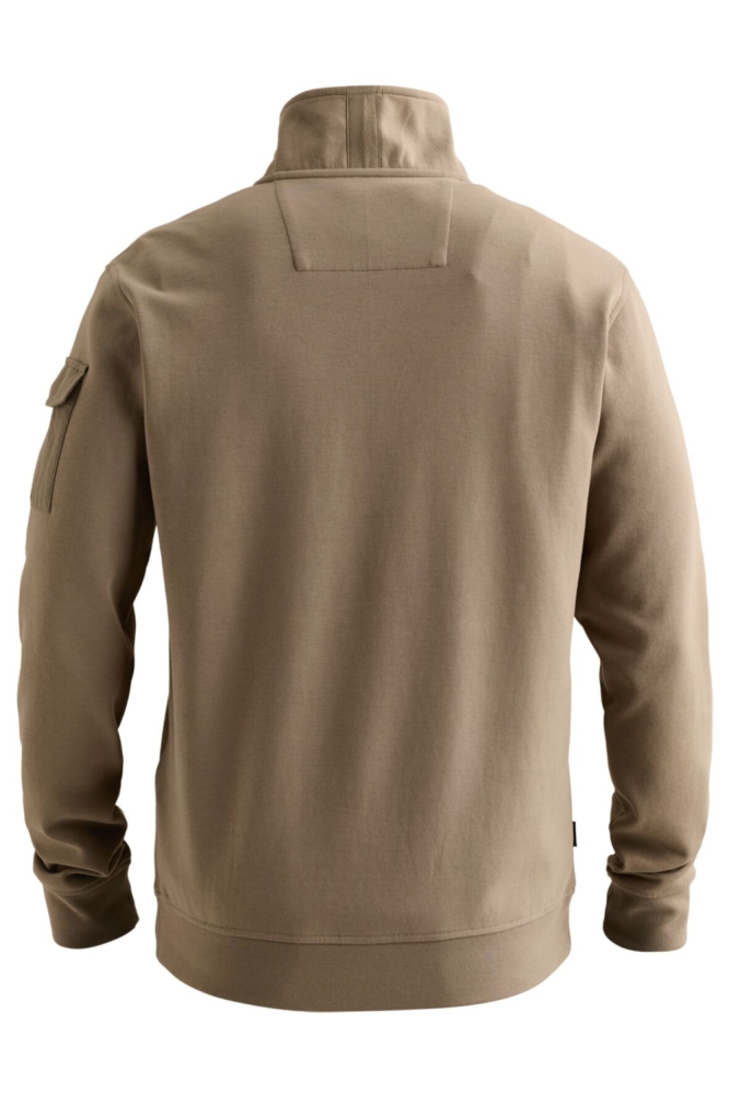 PME legend taupe heren sweater | Achteraanzicht