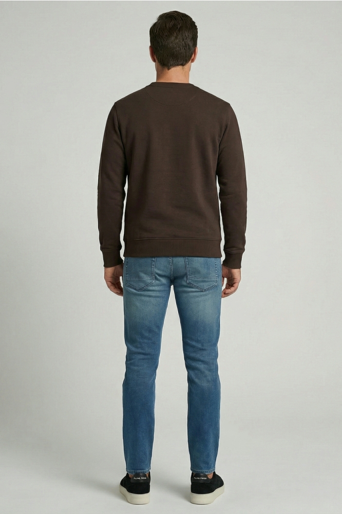 Cars bruine heren sweater | Model achteraanzicht