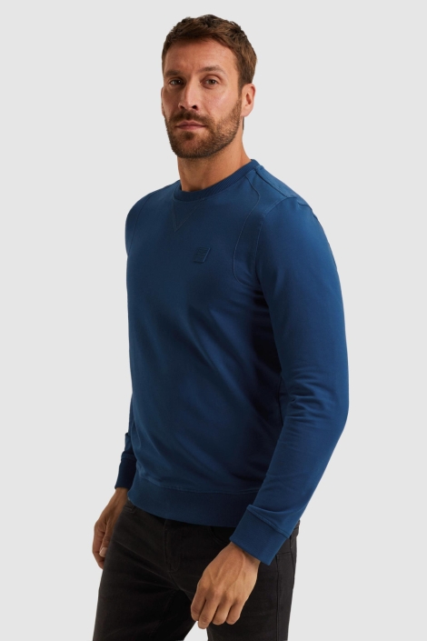 PME legend blauwe heren sweater | Model zijaanzicht