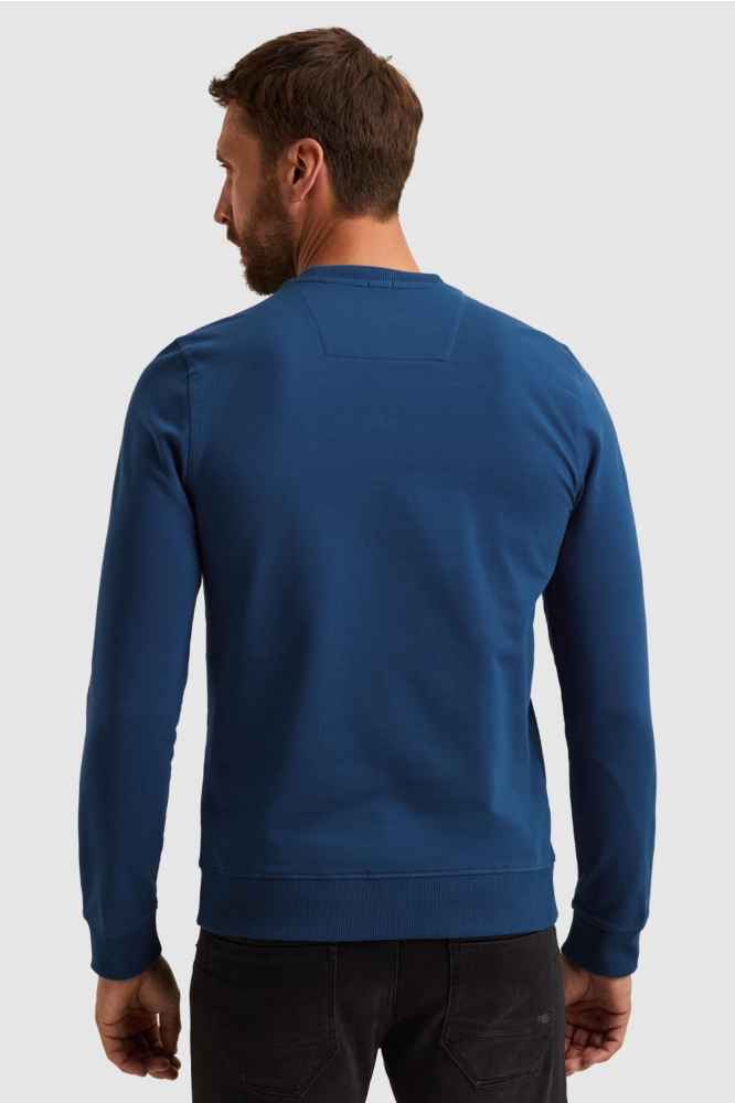 PME legend blauwe heren sweater | Model achteraanzicht