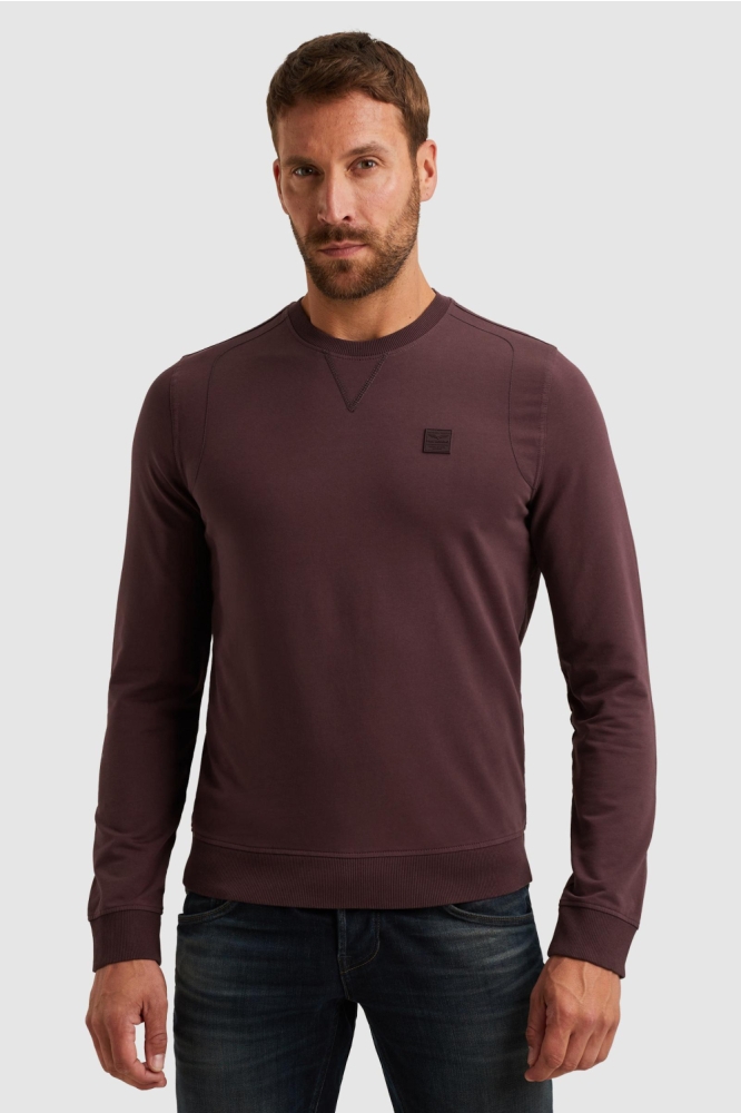PME legend paarse heren sweater | Model vooraanzicht