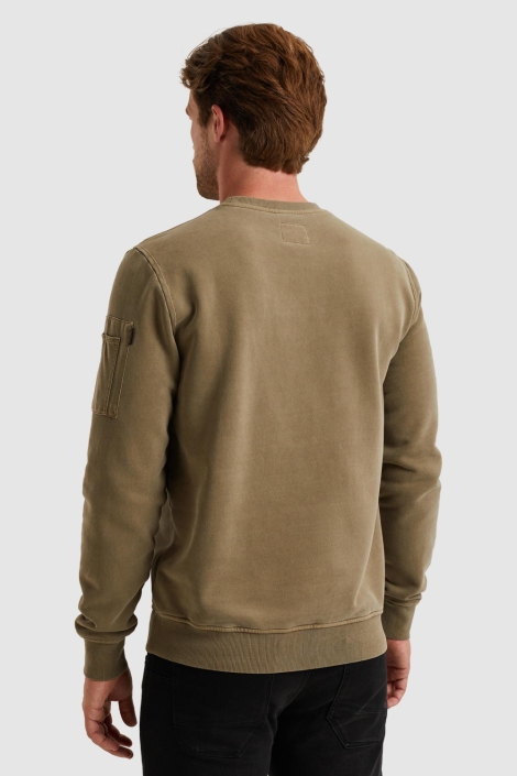 PME legend groene heren sweater | Model achteraanzicht