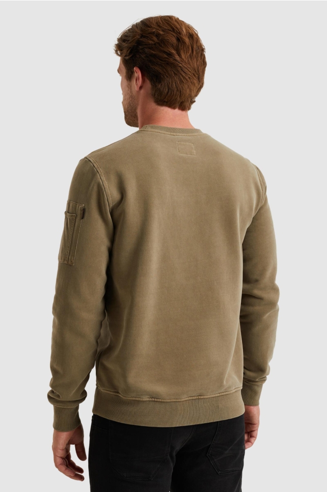 PME legend groene heren sweater | Model achteraanzicht