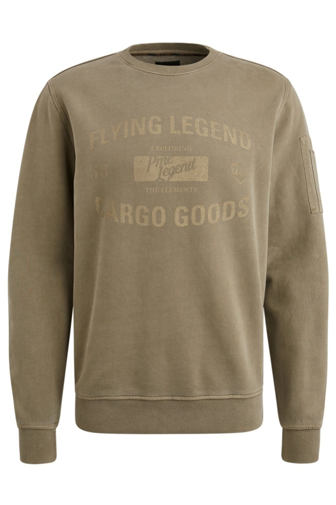 PME legend groene heren sweater | Vooraanzicht