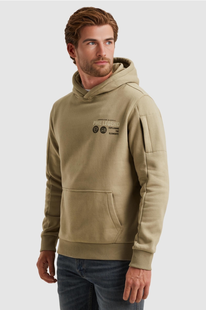 PME legend groene heren sweater | Model zijaanzicht