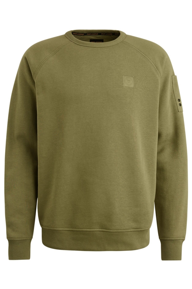 PME legend groene heren sweater | Vooraanzicht