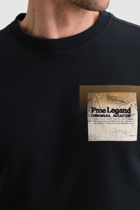 PME legend blauwe heren sweater | Close up