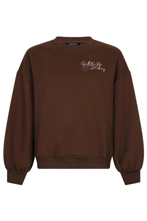 Ydence bruine dames sweater | Vooraanzicht