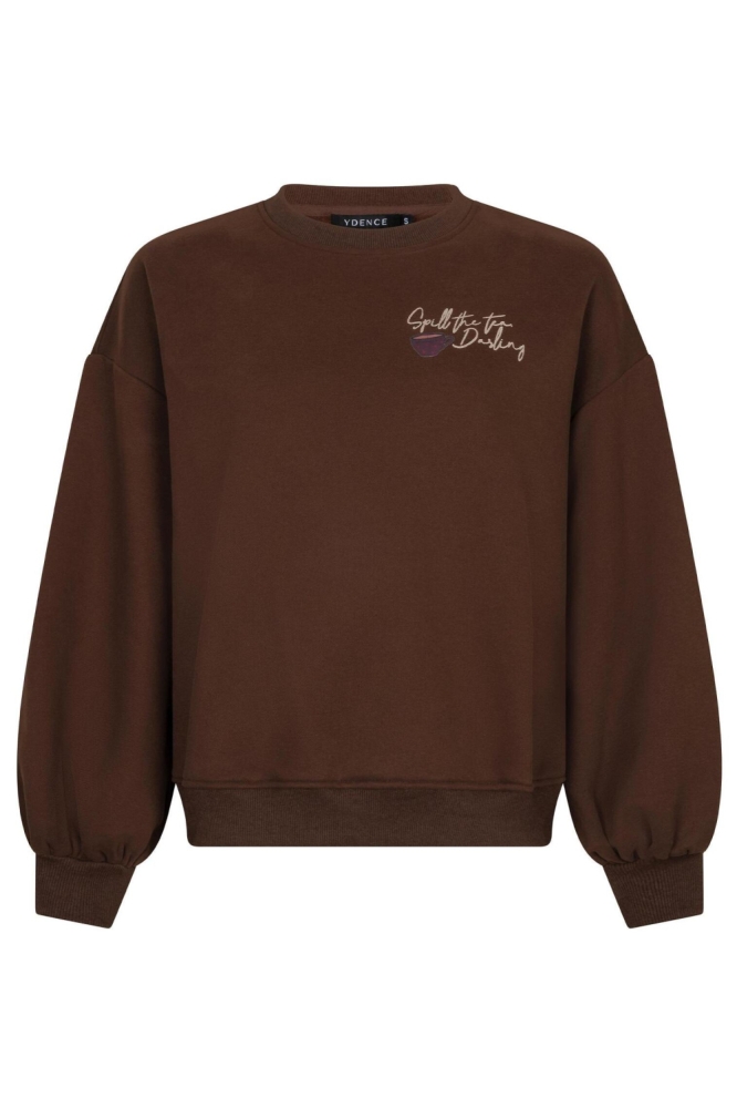 Ydence bruine dames sweater | Vooraanzicht
