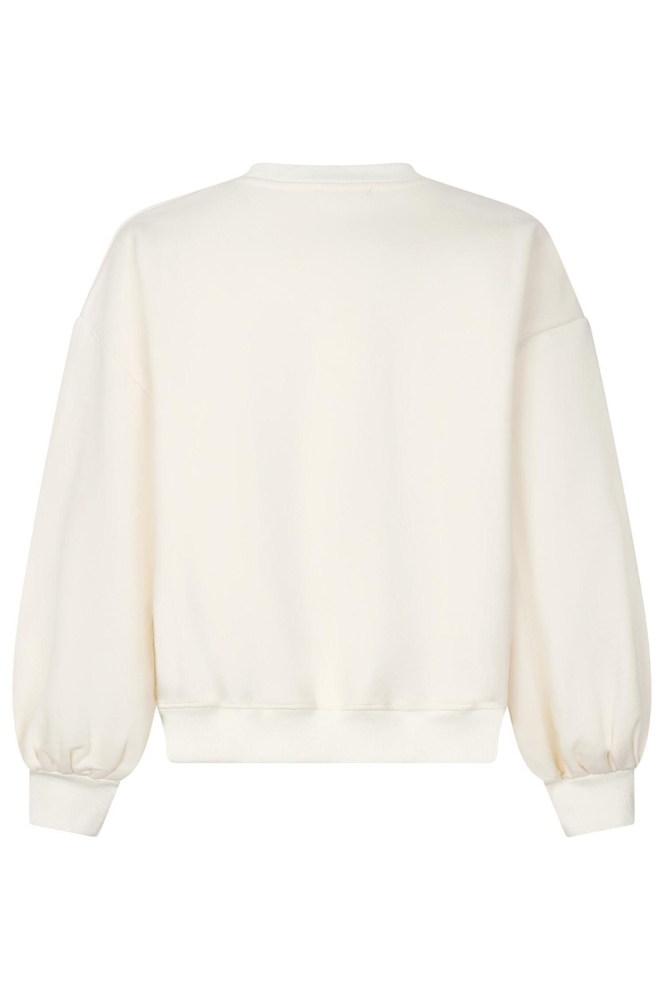 Ydence ecru dames sweater | Achteraanzicht