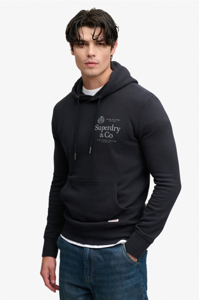 Superdry blauwe heren sweater | Model vooraanzicht
