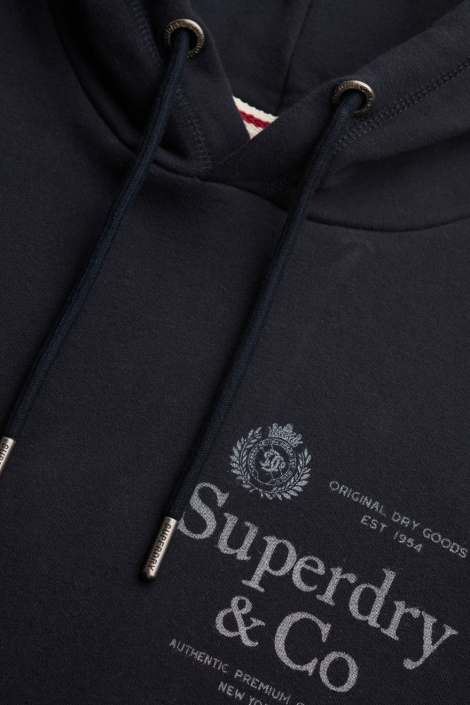 Superdry blauwe heren sweater | Close up