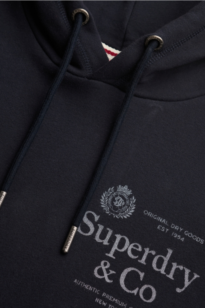 Superdry blauwe heren sweater | Close up