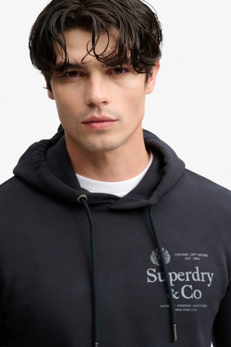 Superdry blauwe heren sweater | Close up