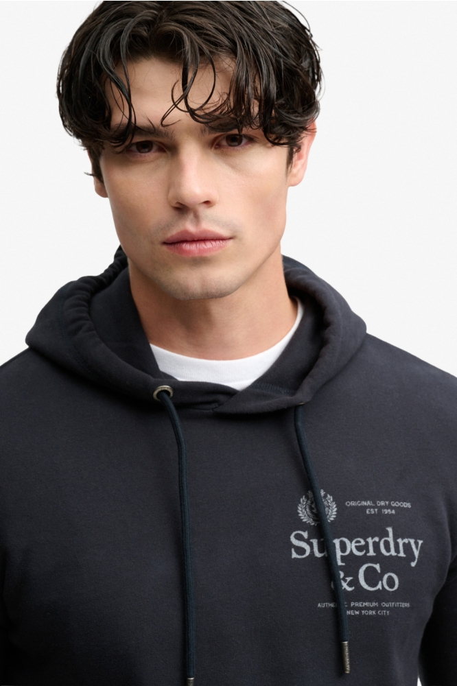 Superdry blauwe heren sweater | Close up