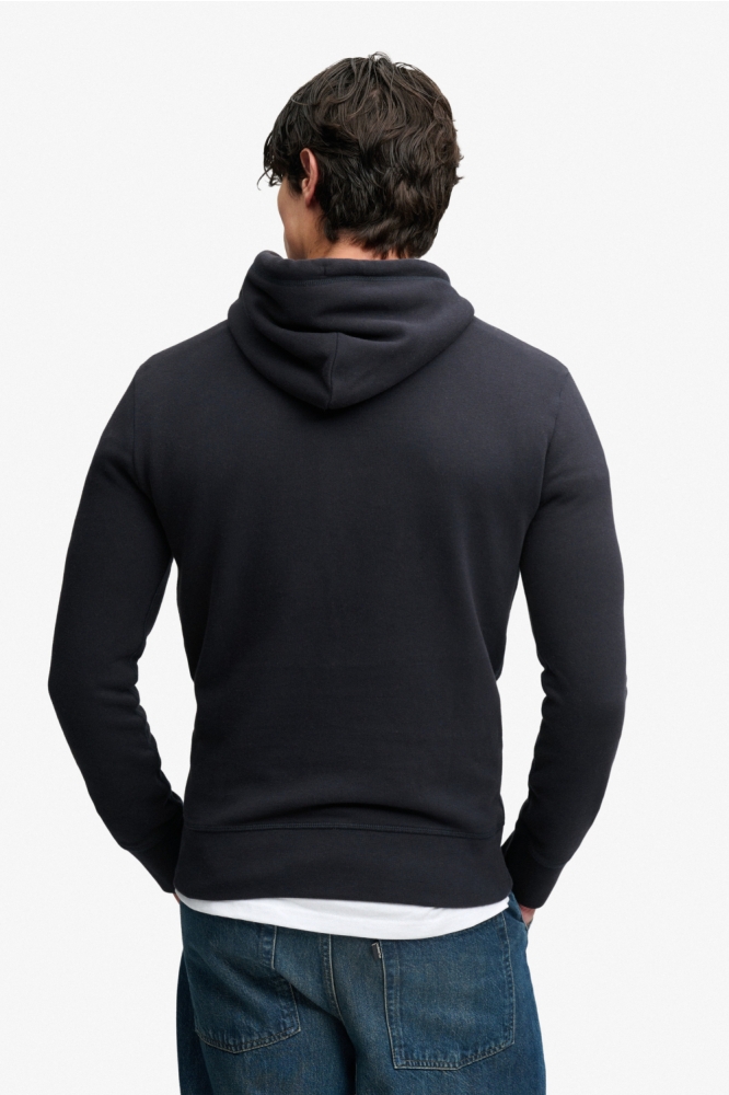 Superdry blauwe heren sweater | Model achteraanzicht