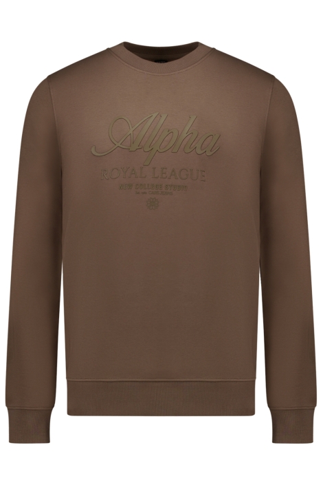 Cars taupe heren sweater | Vooraanzicht