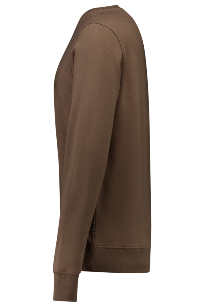 Cars taupe heren sweater | Zijaanzicht