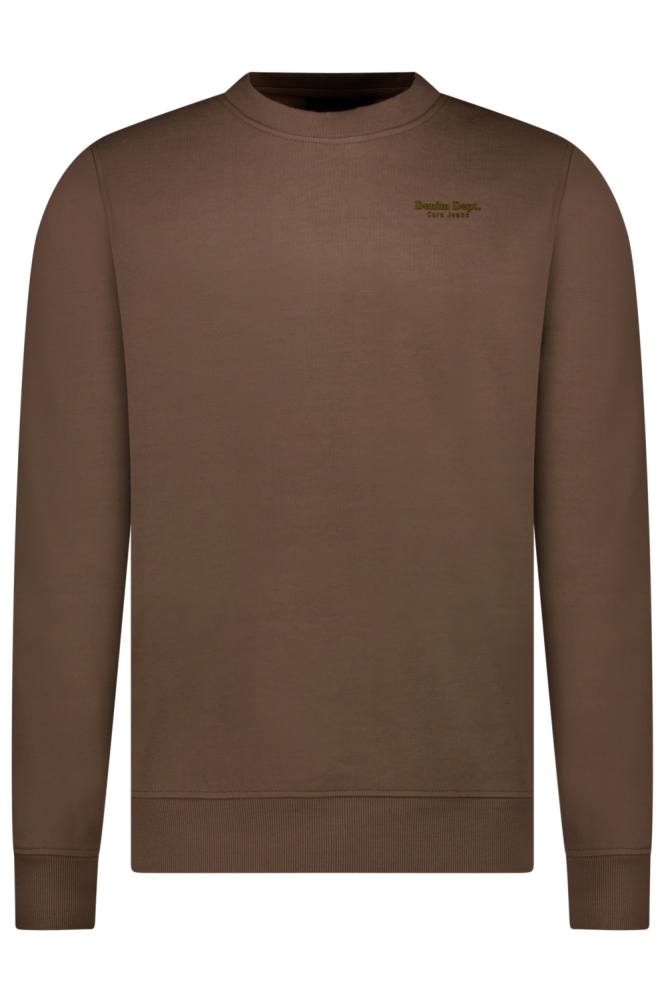 Cars taupe heren sweater | Vooraanzicht