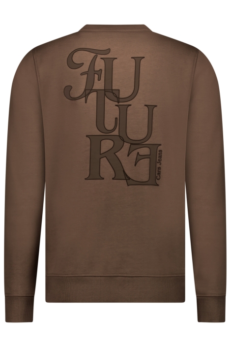 Cars taupe heren sweater | Achteraanzicht