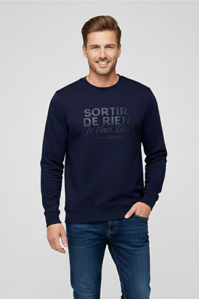 Cars blauwe heren sweater | Model vooraanzicht