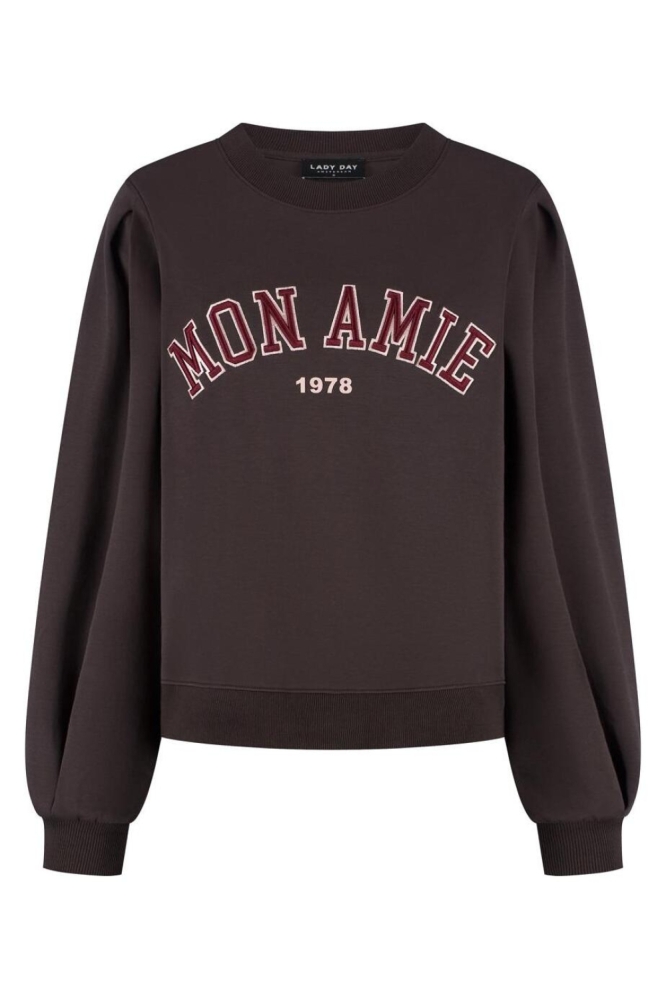 Lady Day bruine dames sweater | Vooraanzicht