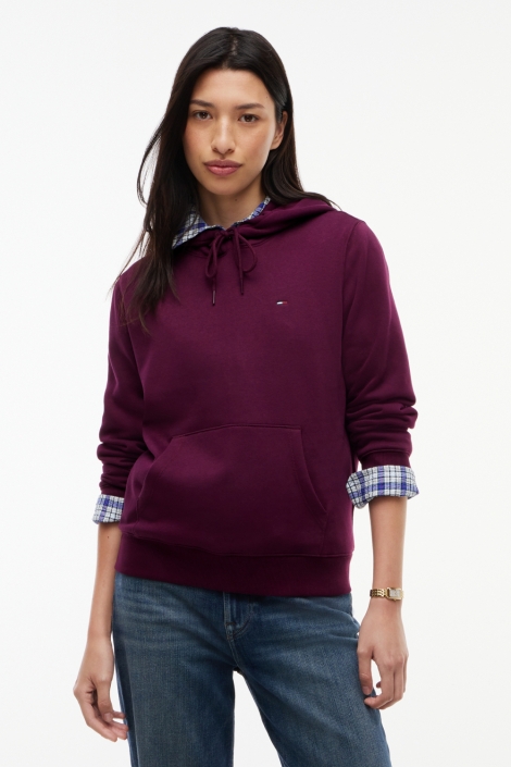 Tommy Jeans bordeaux dames sweater | Model vooraanzicht