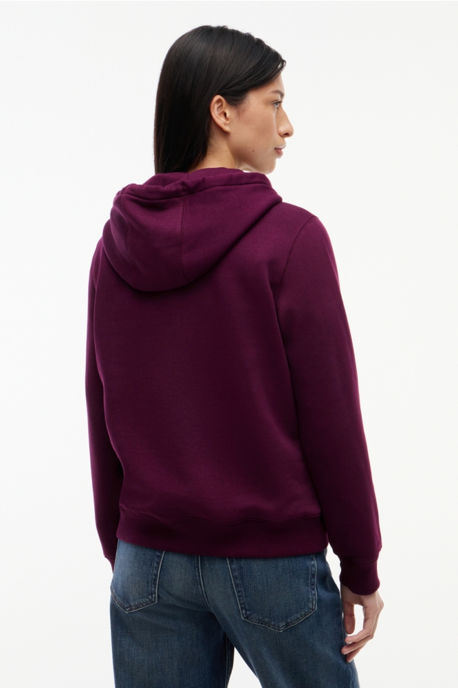 Tommy Jeans bordeaux dames sweater | Model achteraanzicht