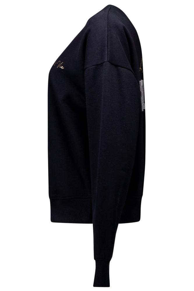 Cars zwarte dames sweater | Zijaanzicht