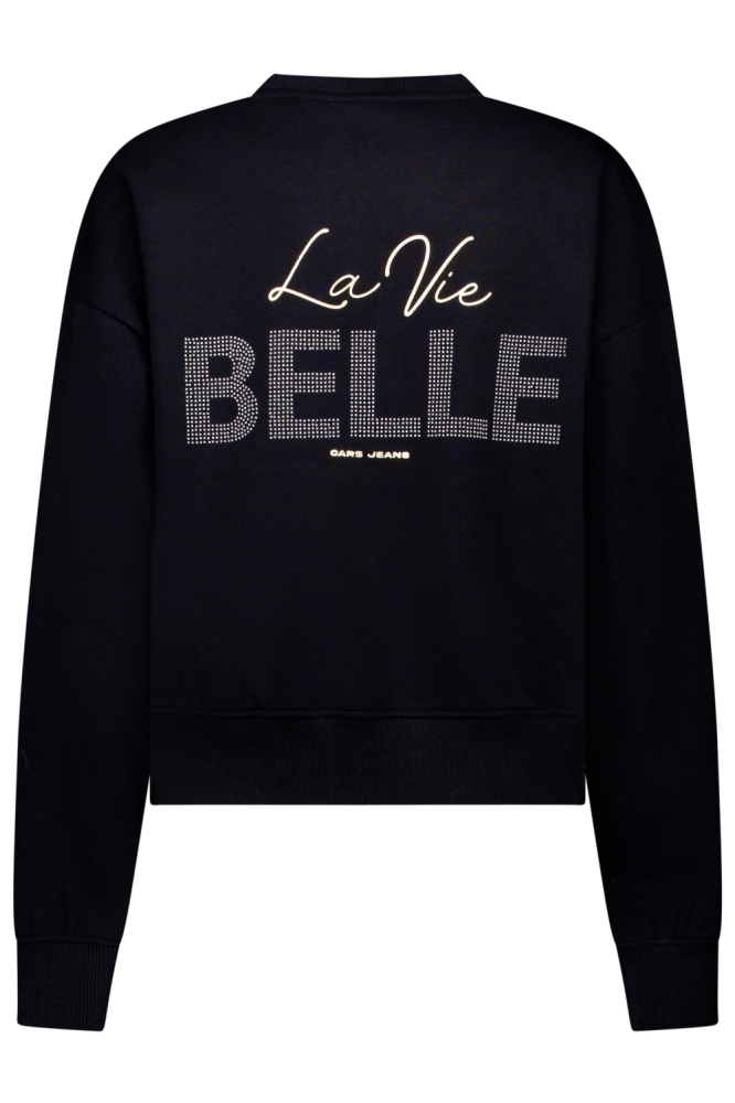 Cars zwarte dames sweater | Achteraanzicht