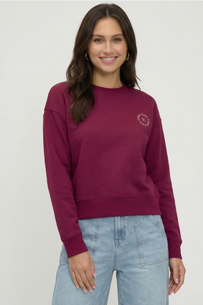 Cars bordeaux dames sweater | Model vooraanzicht