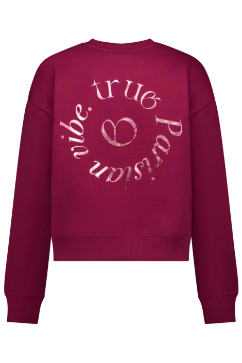 Cars bordeaux dames sweater | Achteraanzicht