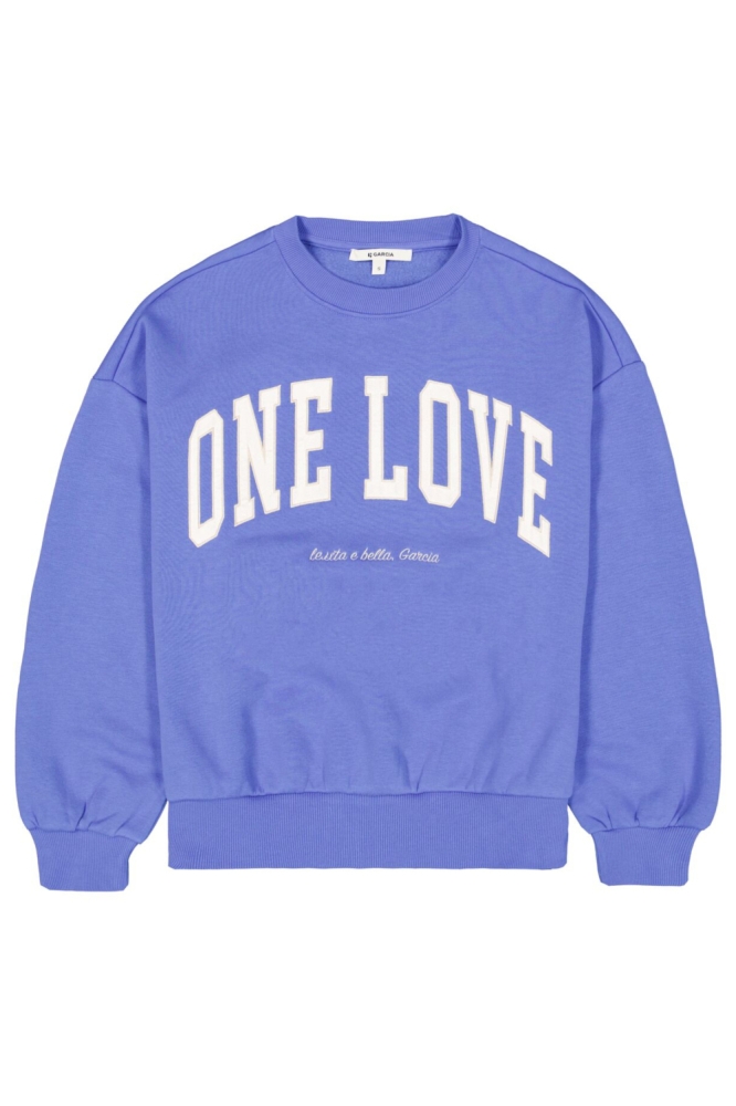 Garcia blauwe dames sweater | Vooraanzicht
